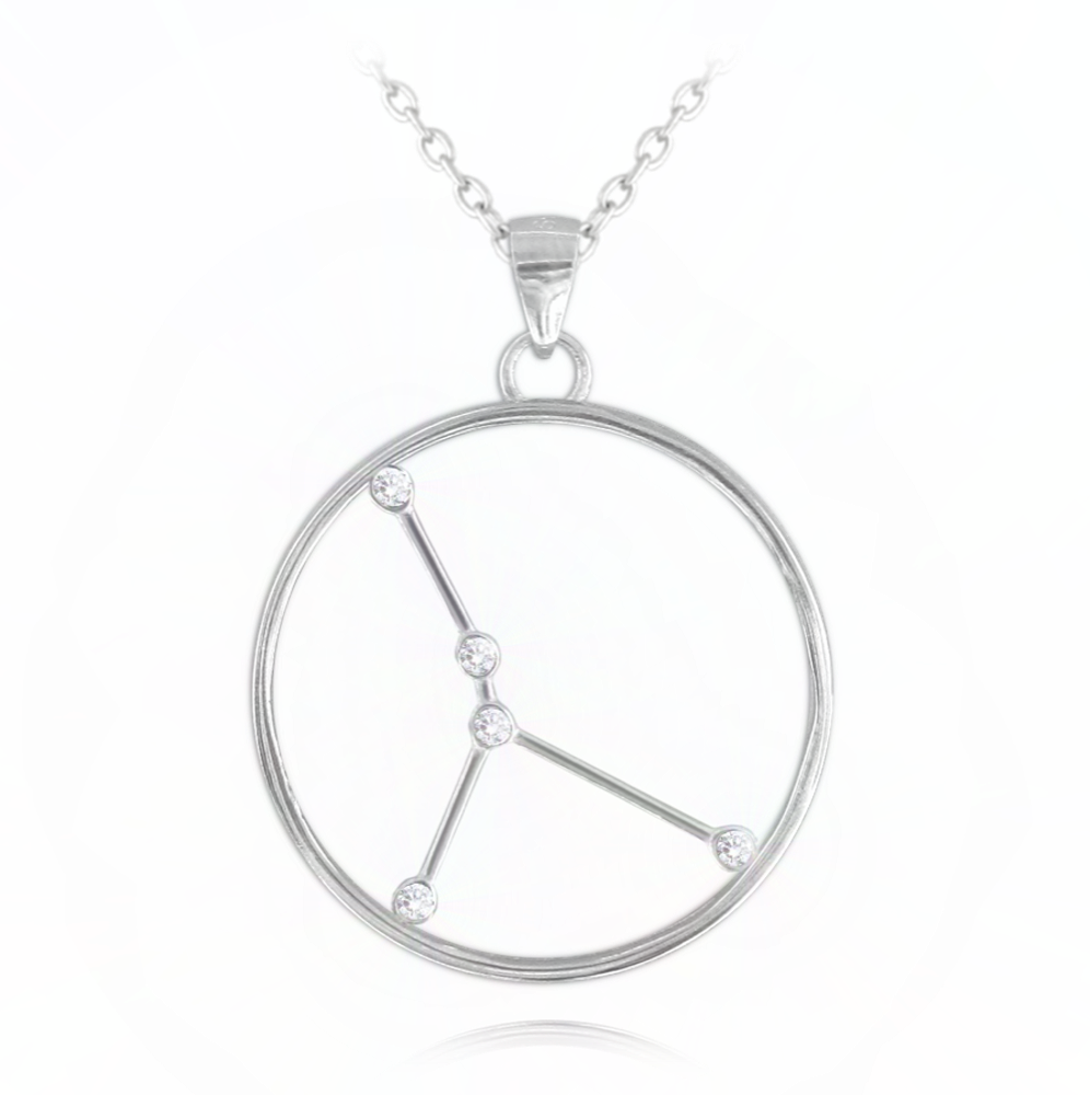 Levně MINET Stříbrný náhrdelník Stars znamení RAK Czech Crystal JMAS9507SN45