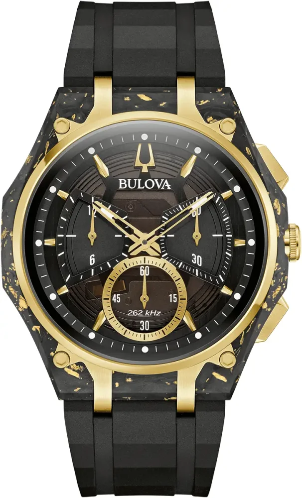 Hodinky Bulova 98A328 Curv Carbon Gold