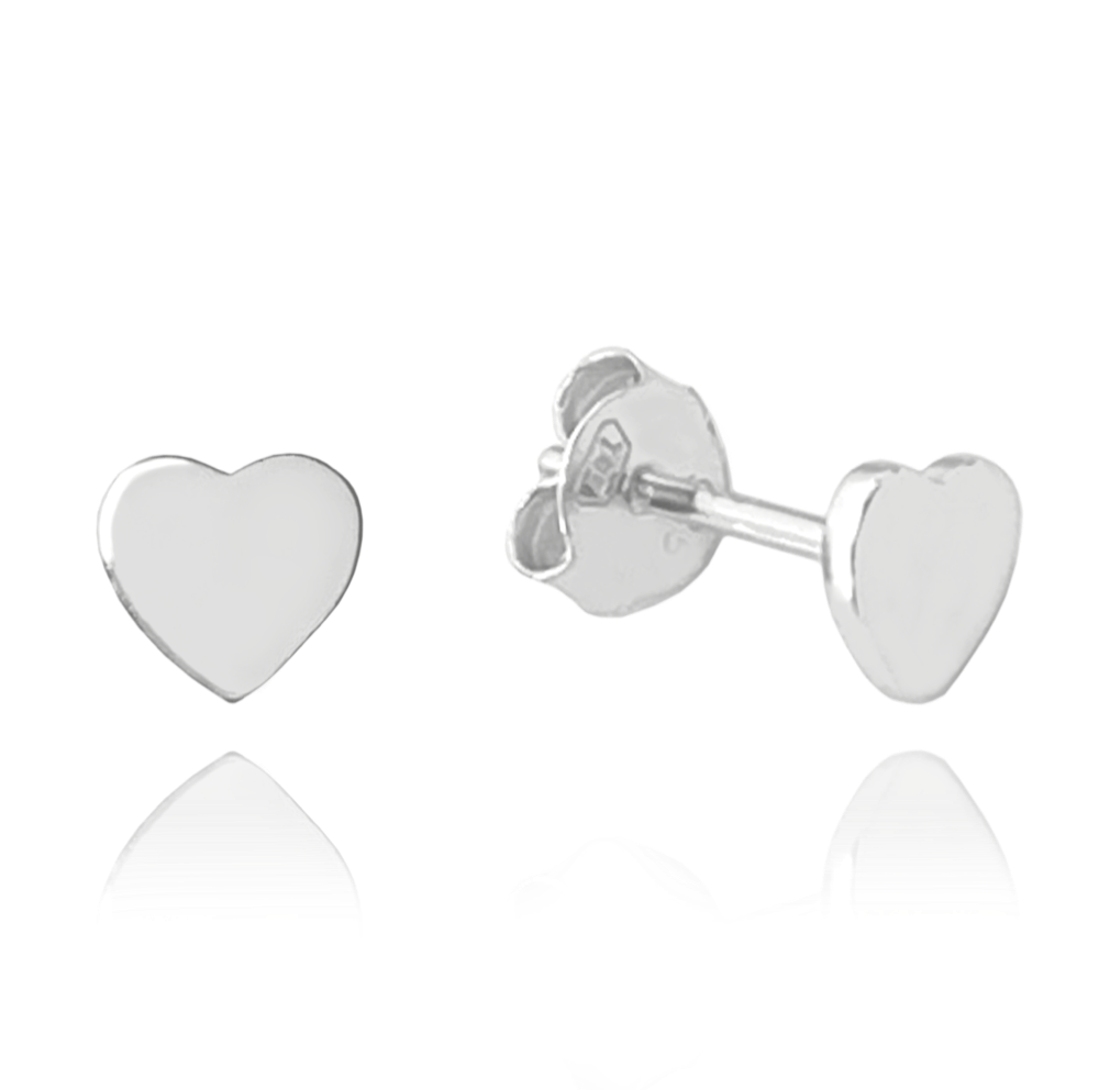 MINET Minimalistické stříbrné náušnice srdíčka JMAN0409SE00