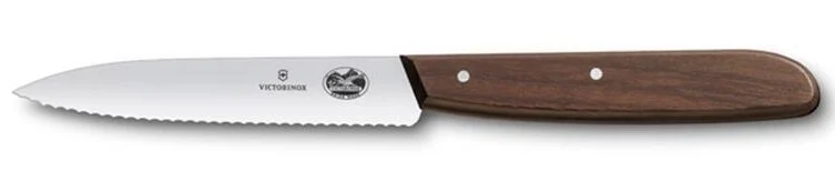 Levně Nůž kuchyňský vroubkované ostří 10cm Victroinox 5.0730 Wood
