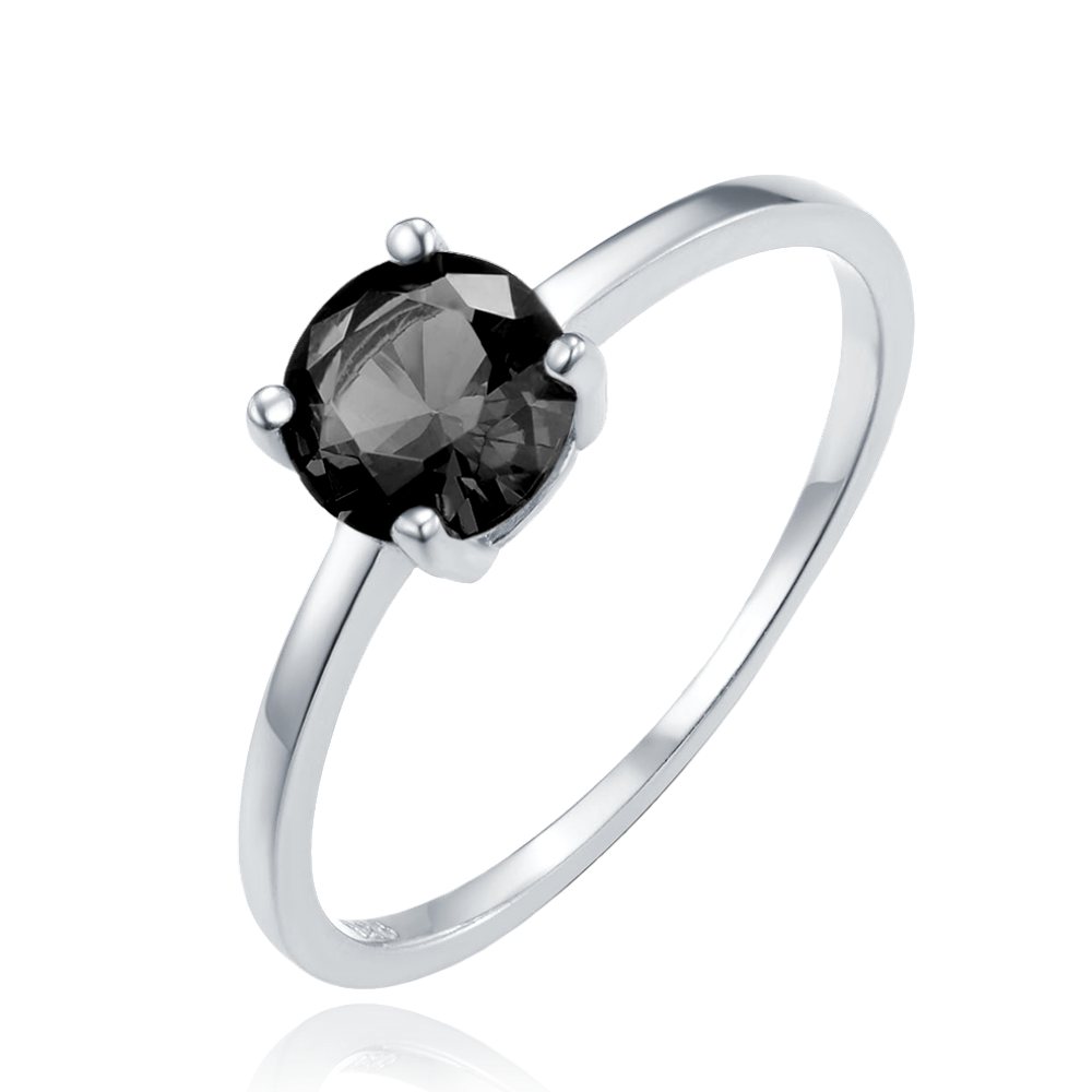 Levně MINET Elegantní stříbrný prsten s černým zirkonem vel. 56 JMAS0150NR56