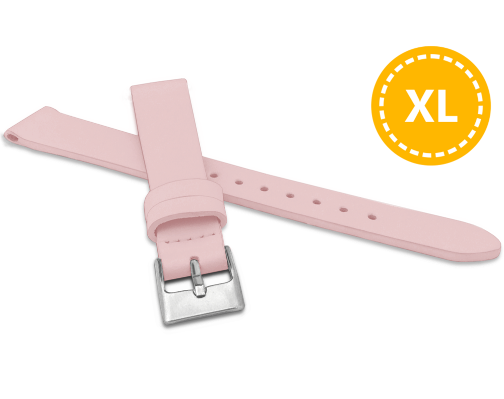 Levně MINET MSSXP16 XL Prodloužený růžový řemínek z luxusní kůže Top Grain - 16 mm - XL