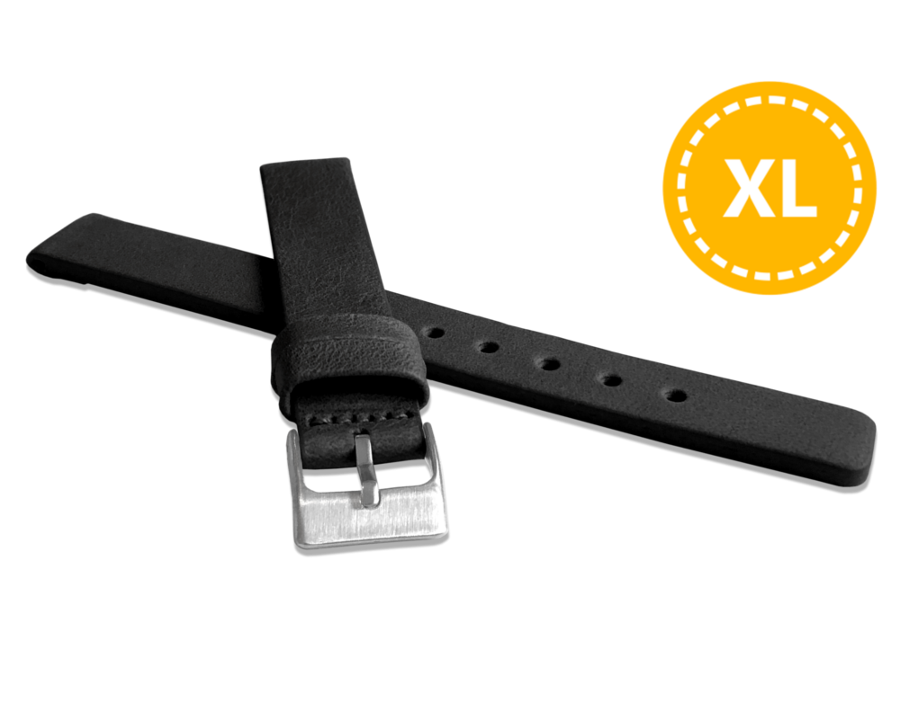 Levně LAVVU LSCXB10 XL Prodloužený černý hladký řemínek Plain z luxusní kůže Top Grain - 10 XL