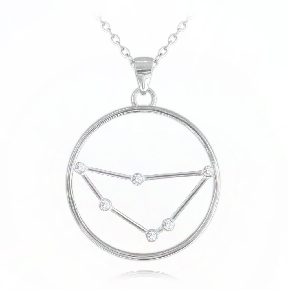Levně MINET Stříbrný náhrdelník Stars znamení KOZOROH Czech Crystal JMAS9501SN45