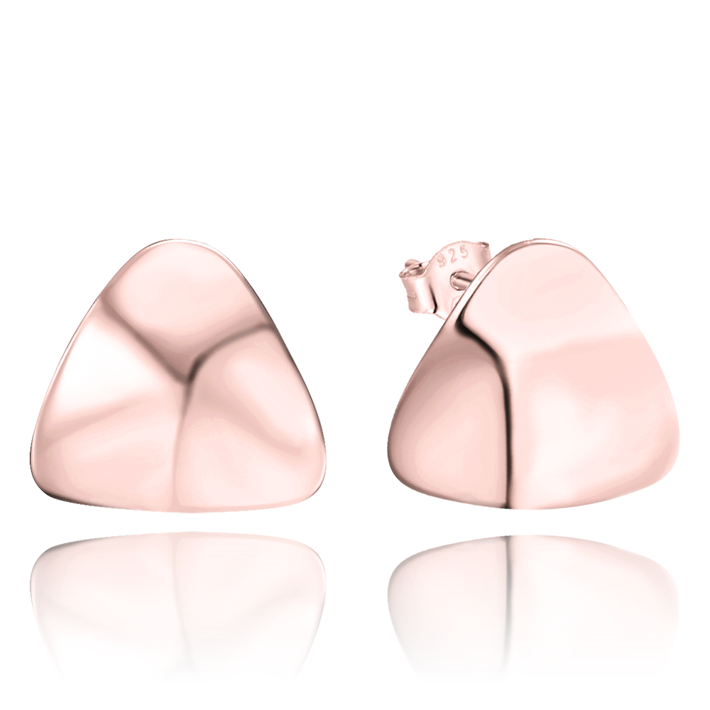 Levně MINET Moderní Rosegold stříbrné náušnice JMAN0636RE00