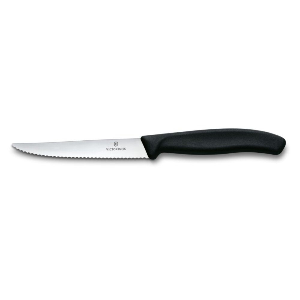 Levně Nůž Victorinox Swiss Classic 6.7233, steak & pizza , 11cm, wavy, black