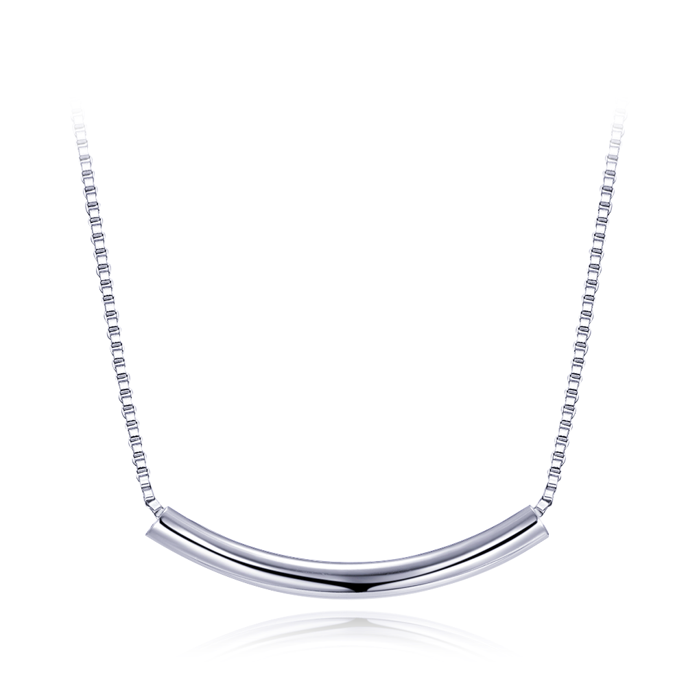 Levně MINET Elegantní stříbrný náhrdelník vodorovná tyčka JMAS0266SN45