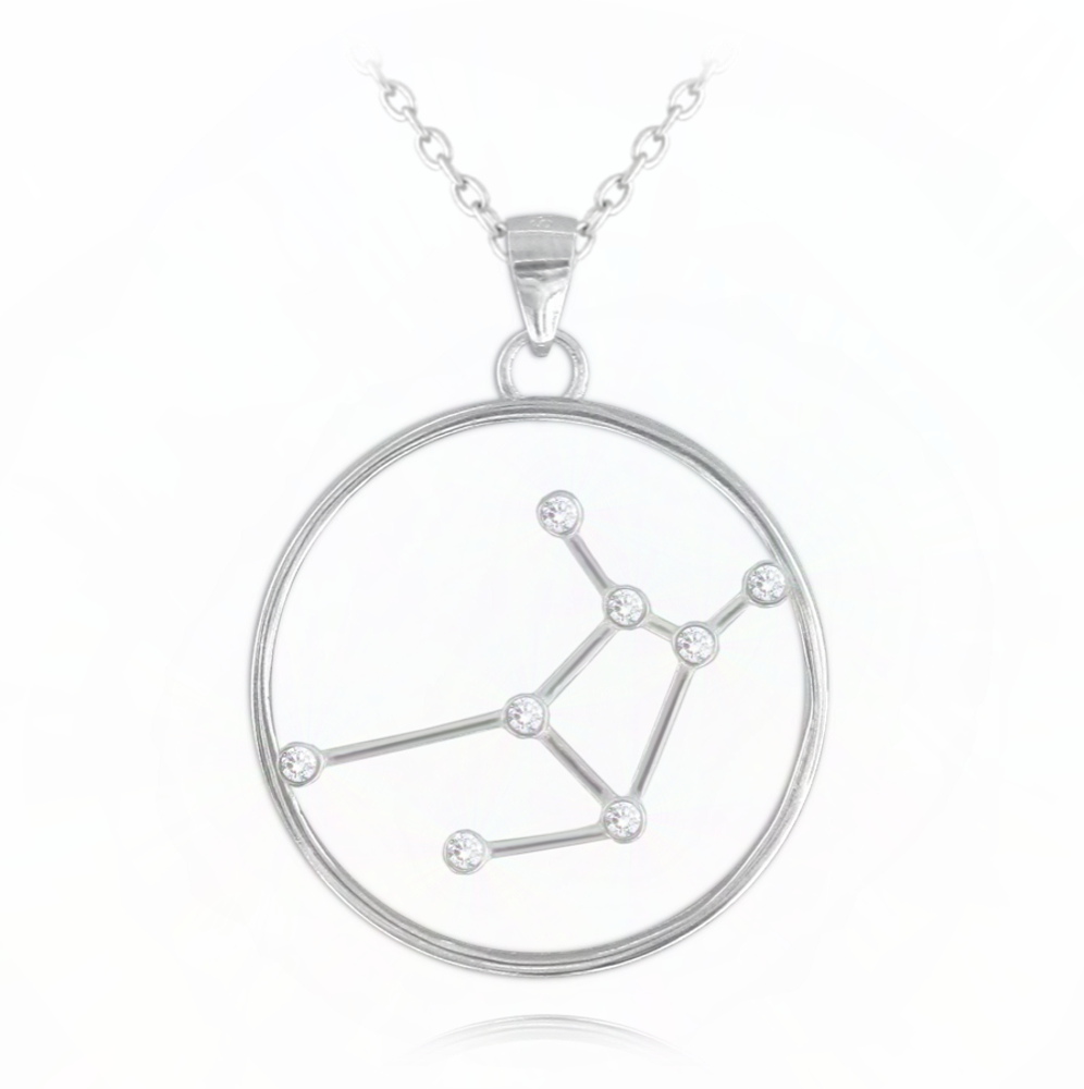 Levně MINET Stříbrný náhrdelník Stars znamení PANNA Czech Crystal JMAS9509SN45
