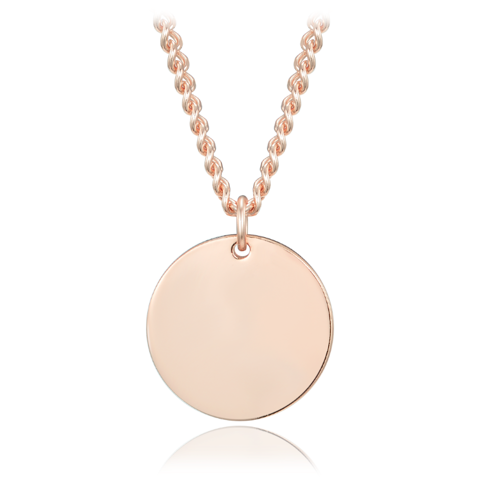 Levně MINET Decentní Rose gold stříbrný náhrdelník s kolečkem JMAN0635RN50